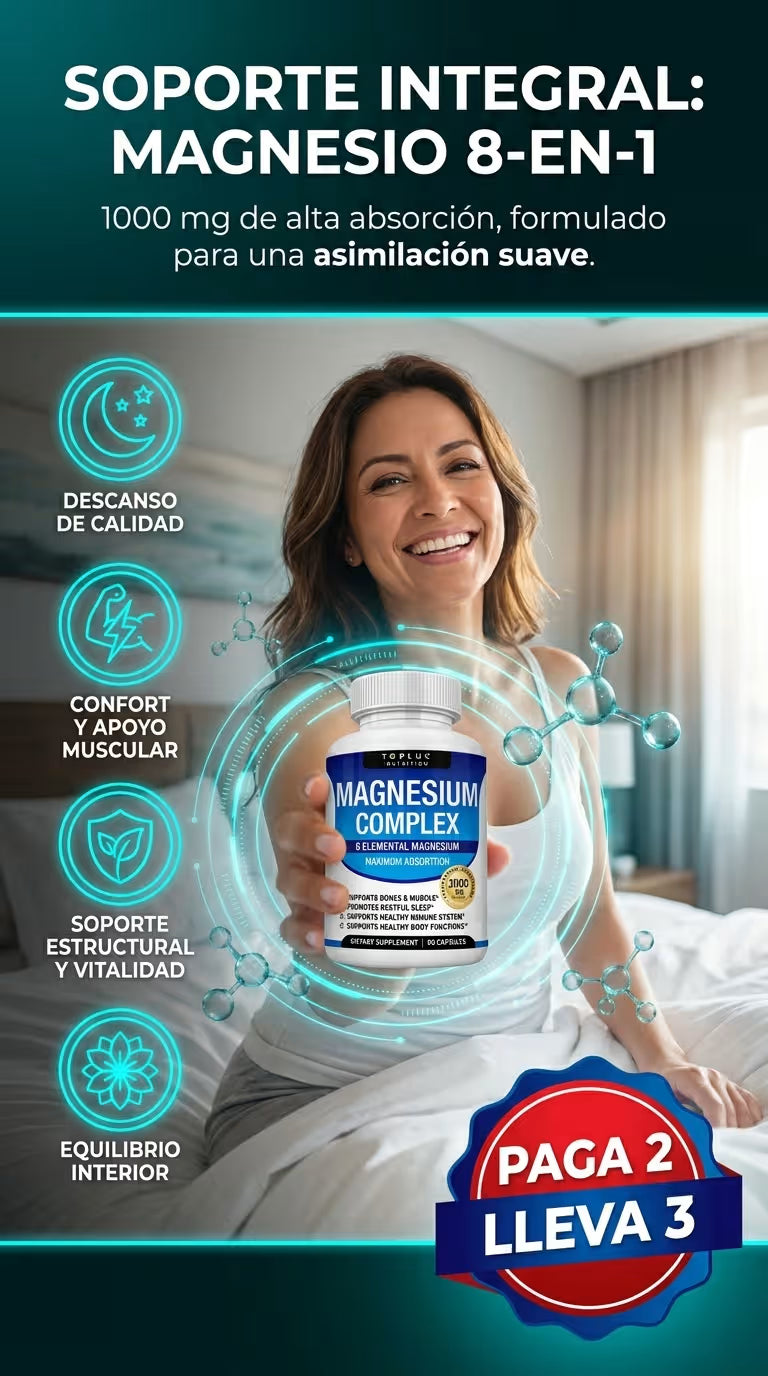 Magnesium Complex: 8 formas de absorción para un bienestar ininterrumpido.